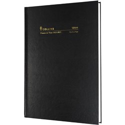 Collins Financial Year Diary A5 Day To Page Black