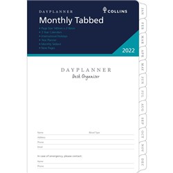 Debden Dayplanner Refill Desk 140 x 216mm Dated Month To View with Tabs