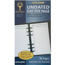 Debden Dayplanner Refill Undated Day To Page 175x96mm Personal Edition