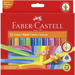 Faber-Castell Junior Twist Crayons Assorted Pack of 12