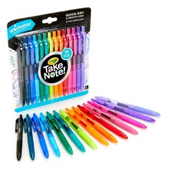 Crayola Take Note Washable Gel Retractable Pen Medium 0.7mm Pack of 14