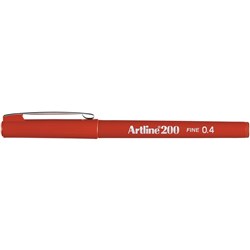 Artline 200 Fineliner Pen Fine 0.4mm Dark Red Pack Of 12