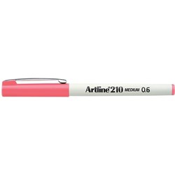 Artline 210 Fineliner Pen Medium 0.6mm Pink Pack Of 12