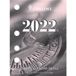 Collins Desk Calendar Refill 102 x 76mm Side Punch Day To Page